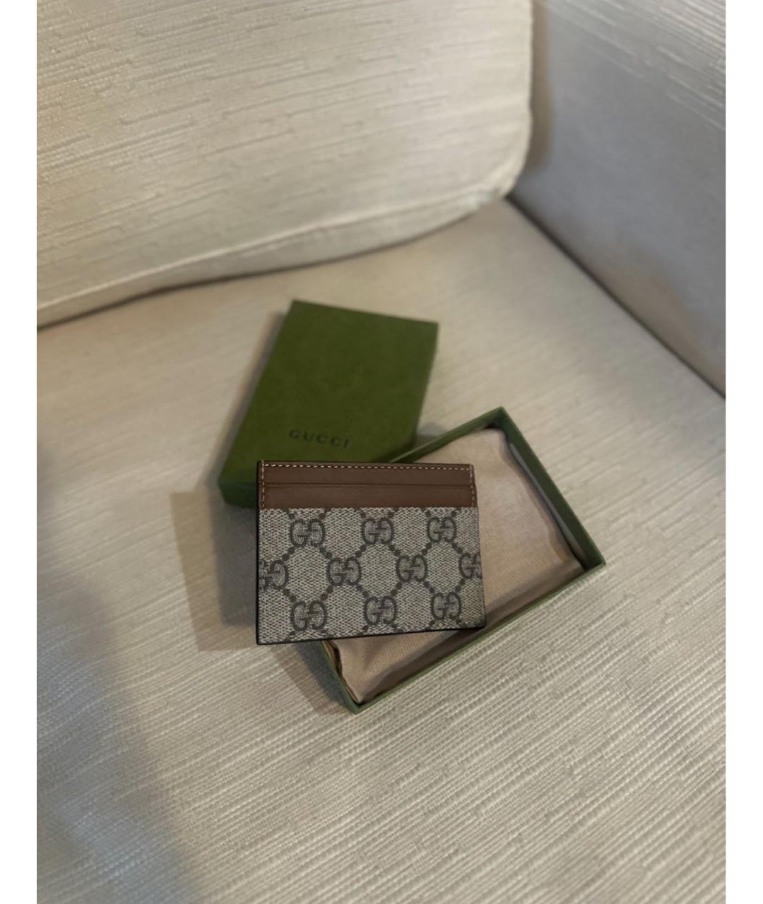 GUCCI Коричневый кожаный кардхолдер, фото 2