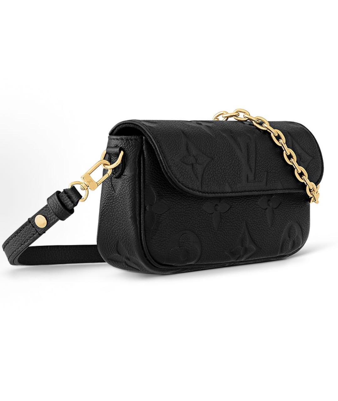 LOUIS VUITTON Черная кожаная сумка через плечо, фото 3