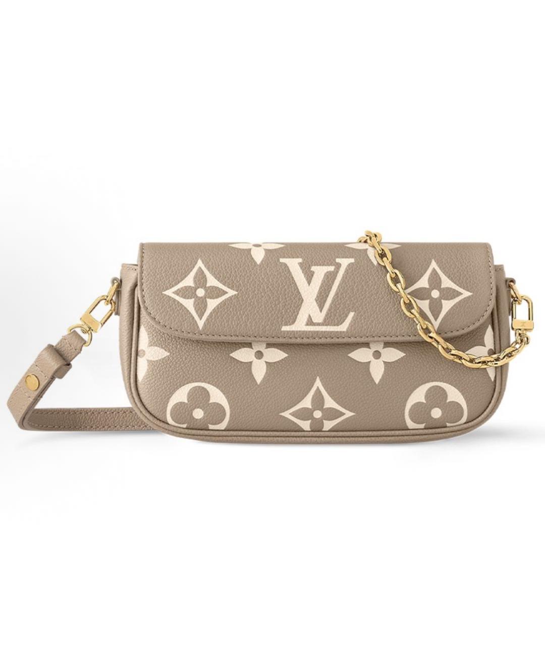 LOUIS VUITTON Бежевая кожаная сумка через плечо, фото 5