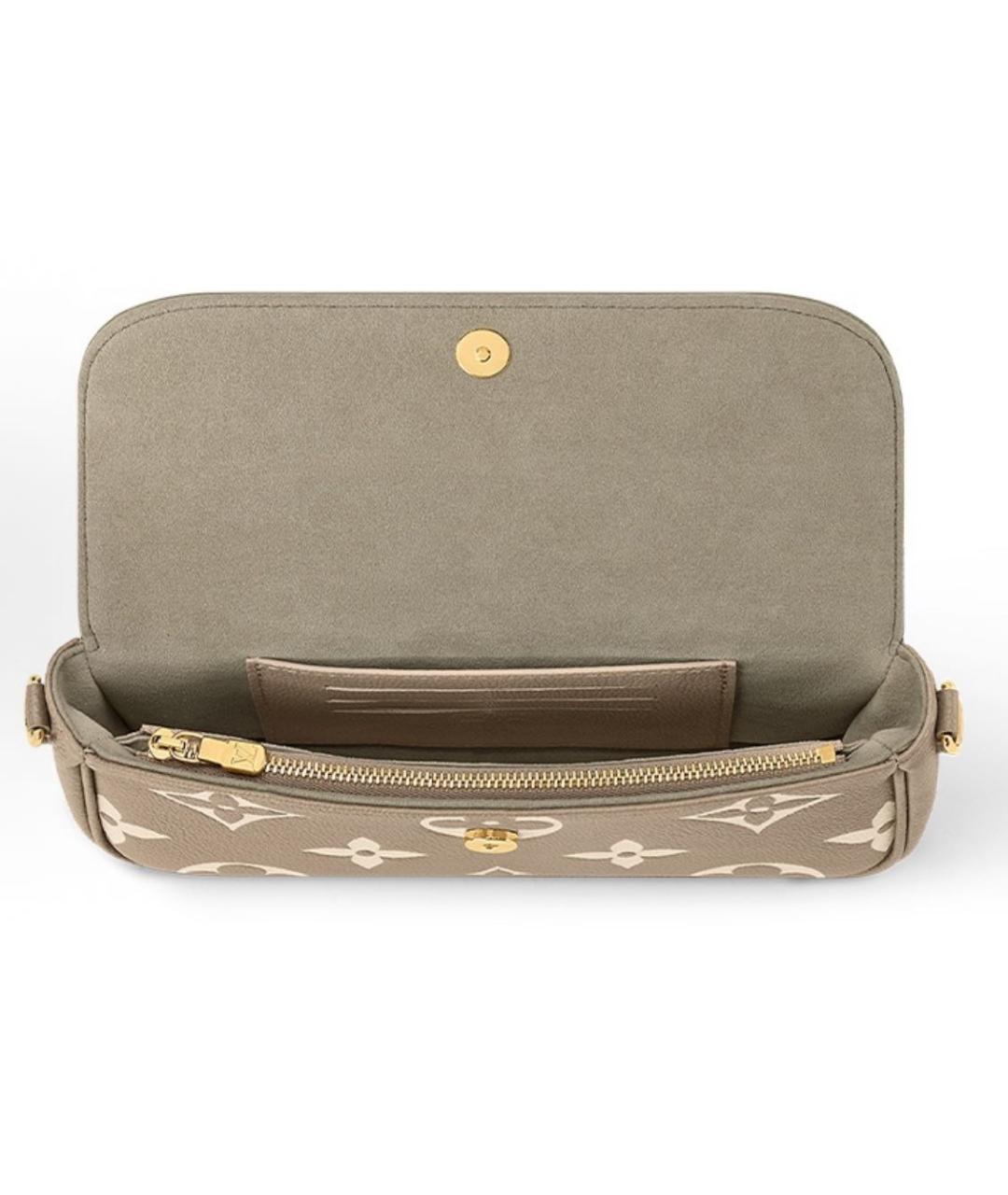 LOUIS VUITTON Бежевая кожаная сумка через плечо, фото 4