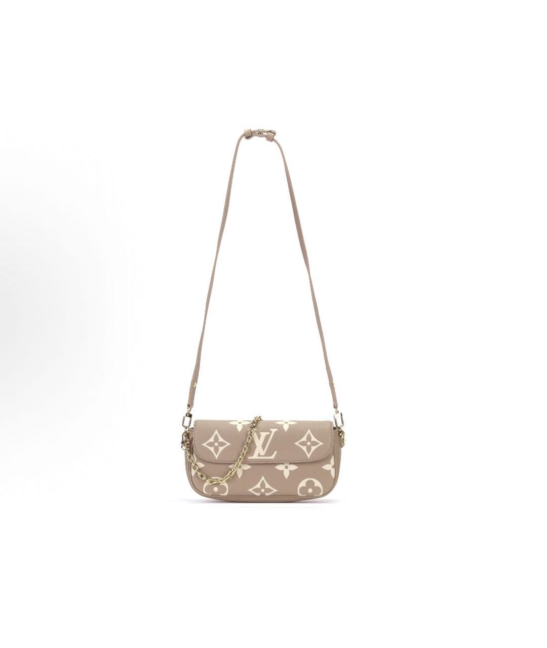 LOUIS VUITTON Бежевая кожаная сумка через плечо, фото 3