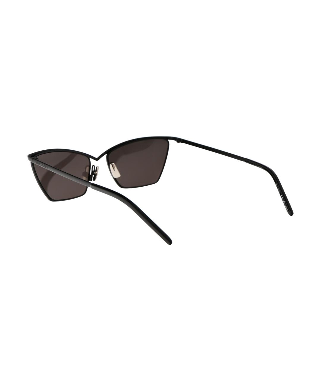SAINT LAURENT Черные металлические солнцезащитные очки, фото 4