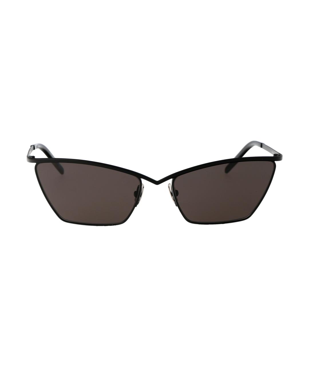 SAINT LAURENT Черные металлические солнцезащитные очки, фото 2