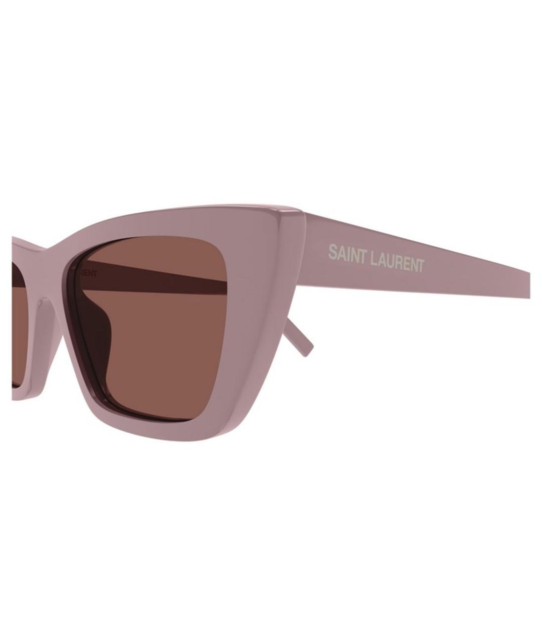SAINT LAURENT Розовые пластиковые солнцезащитные очки, фото 3
