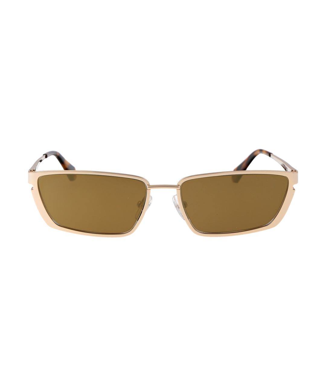 OFF-WHITE Золотые металлические солнцезащитные очки, фото 1