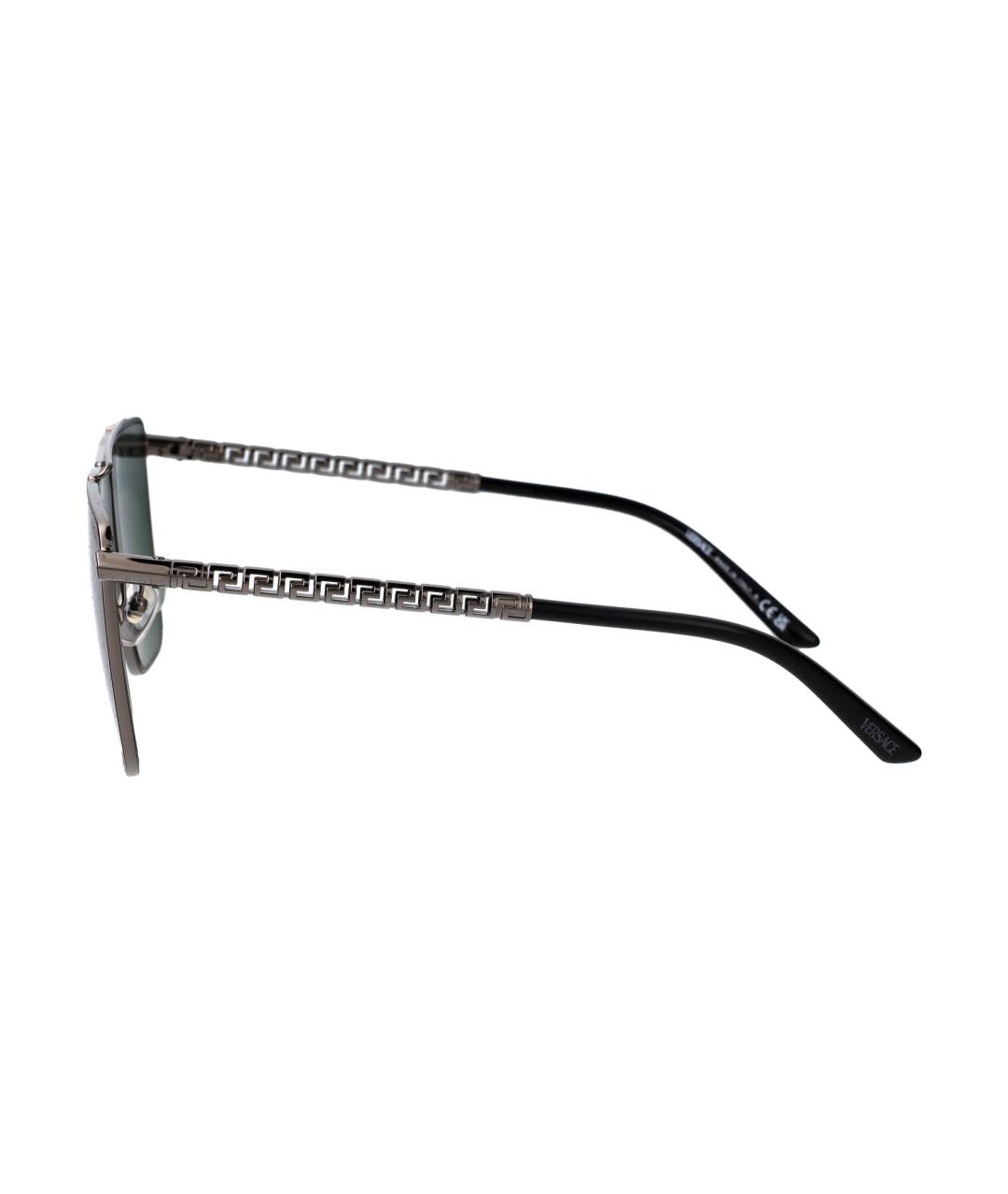 VERSACE Черные металлические солнцезащитные очки, фото 3