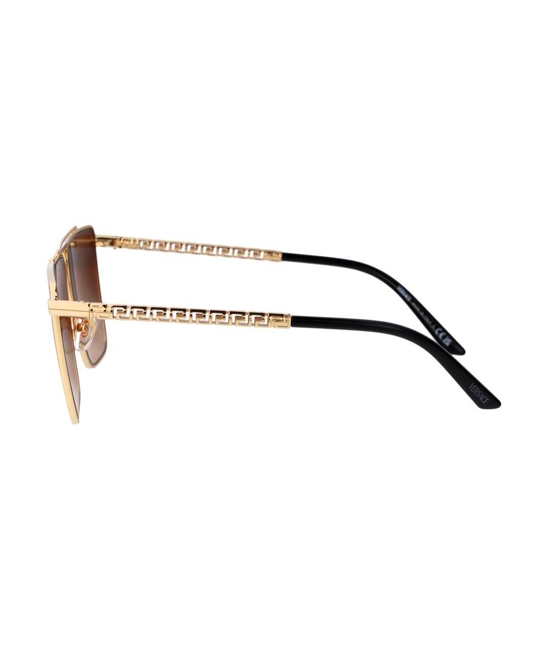 VERSACE Золотые металлические солнцезащитные очки, фото 3