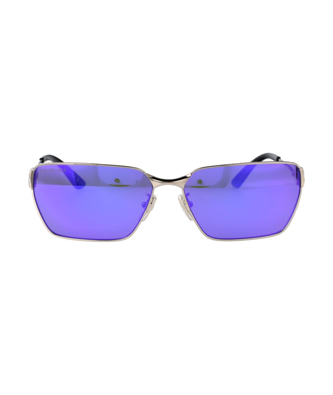 BALENCIAGA Фиолетовые металлические солнцезащитные очки, фото 1