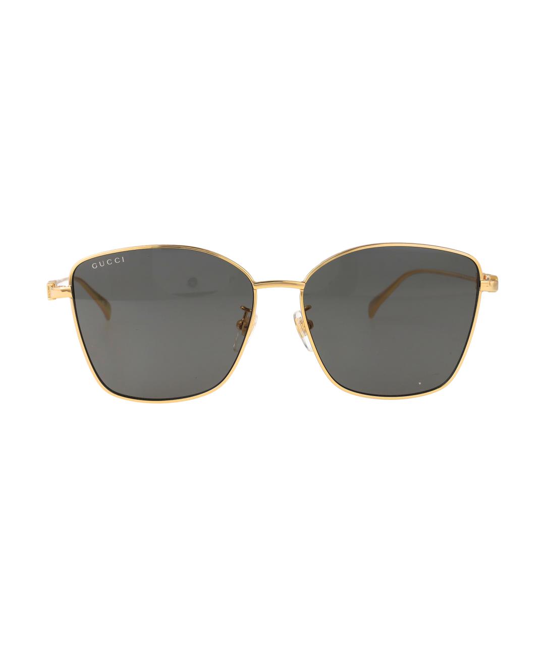 GUCCI Золотые металлические солнцезащитные очки, фото 1