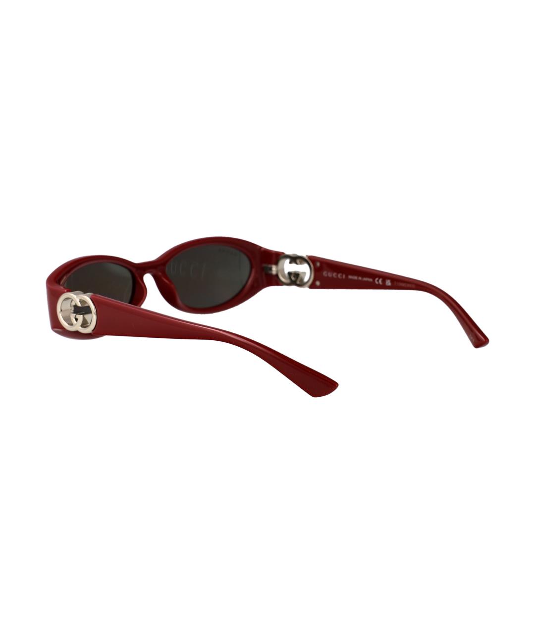 GUCCI Бордовые деревянные солнцезащитные очки, фото 4