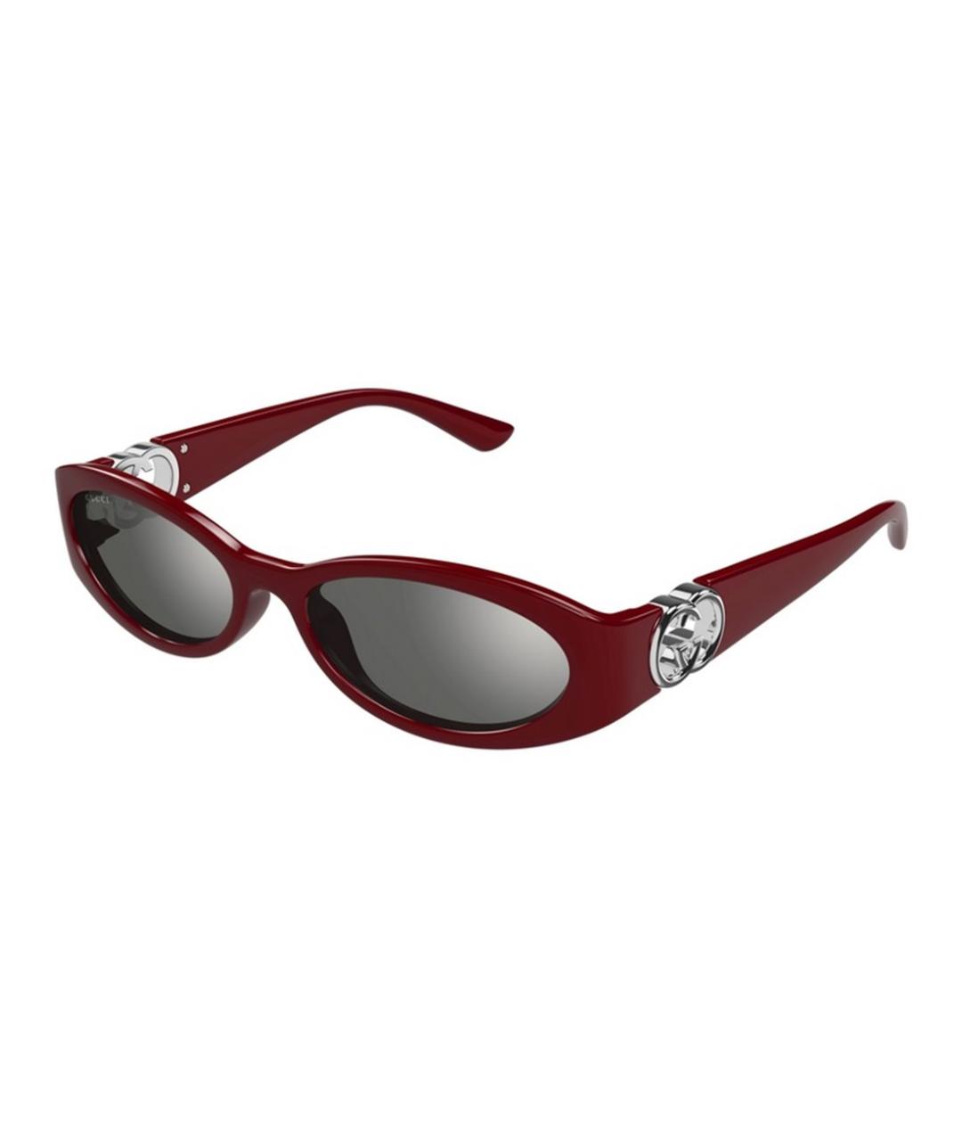 GUCCI Бордовые деревянные солнцезащитные очки, фото 1
