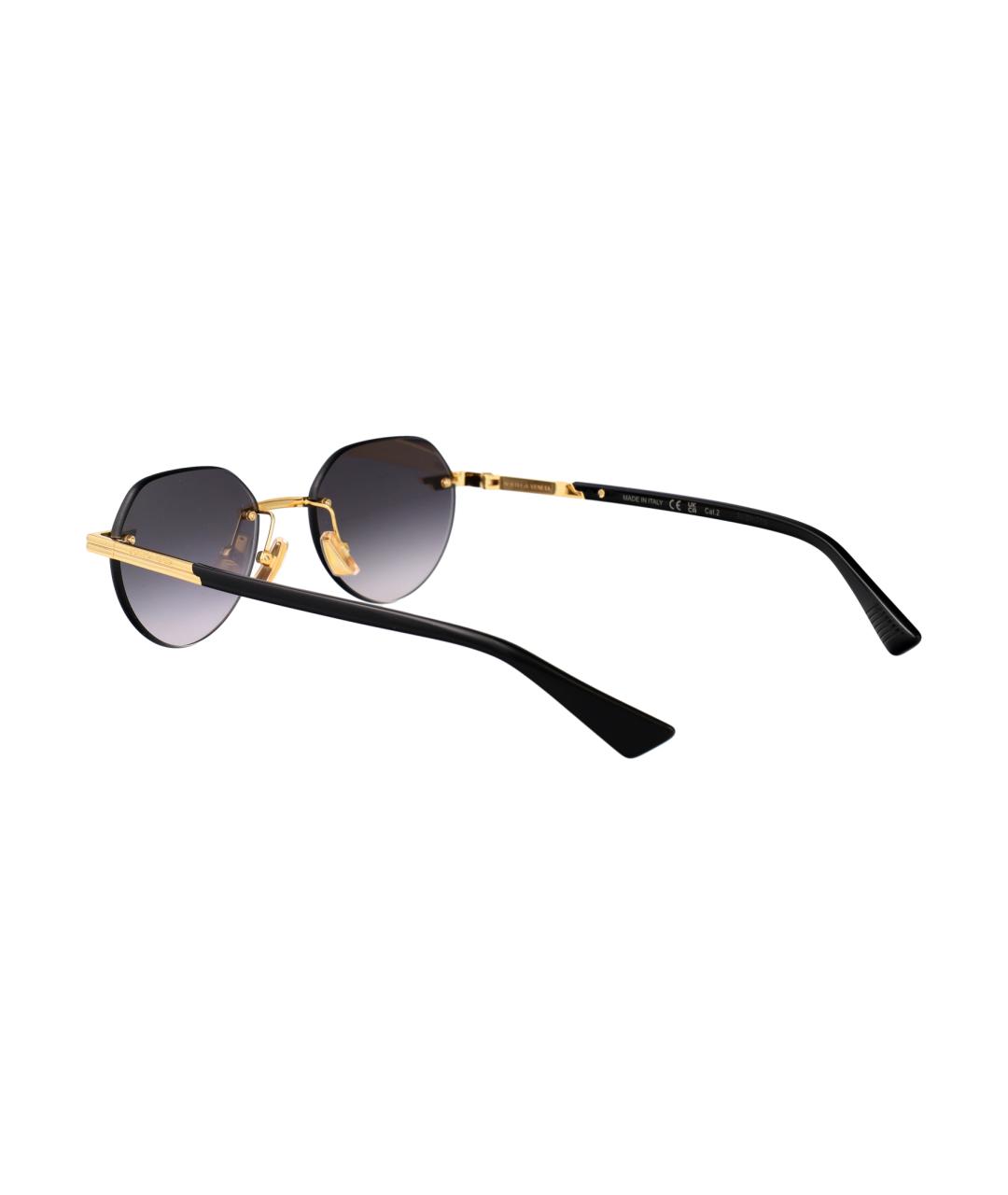 BOTTEGA VENETA Золотые металлические солнцезащитные очки, фото 4