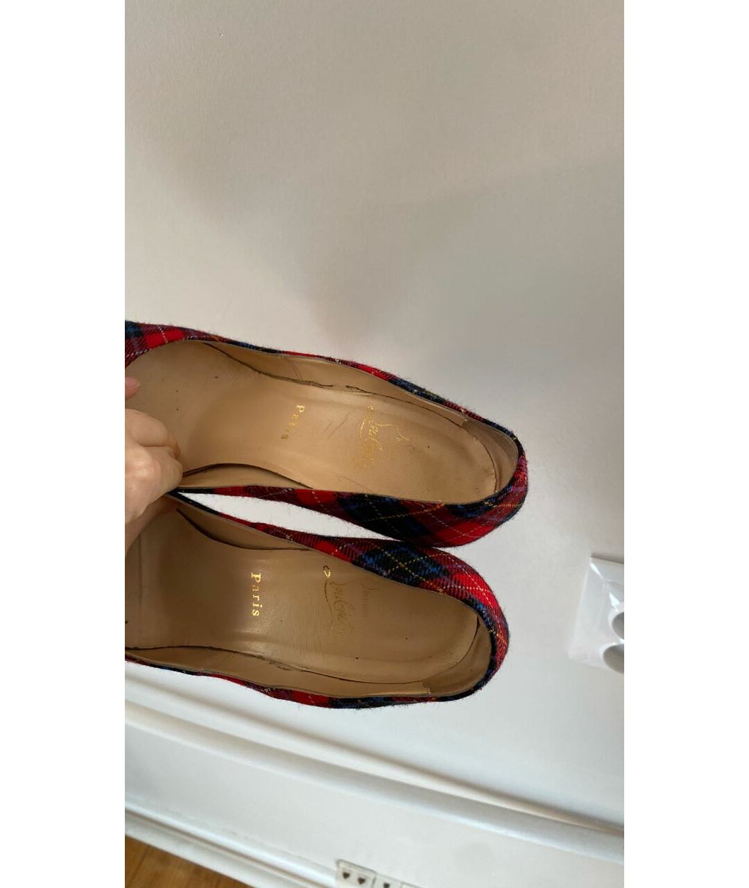 CHRISTIAN LOUBOUTIN Красные текстильные туфли, фото 6