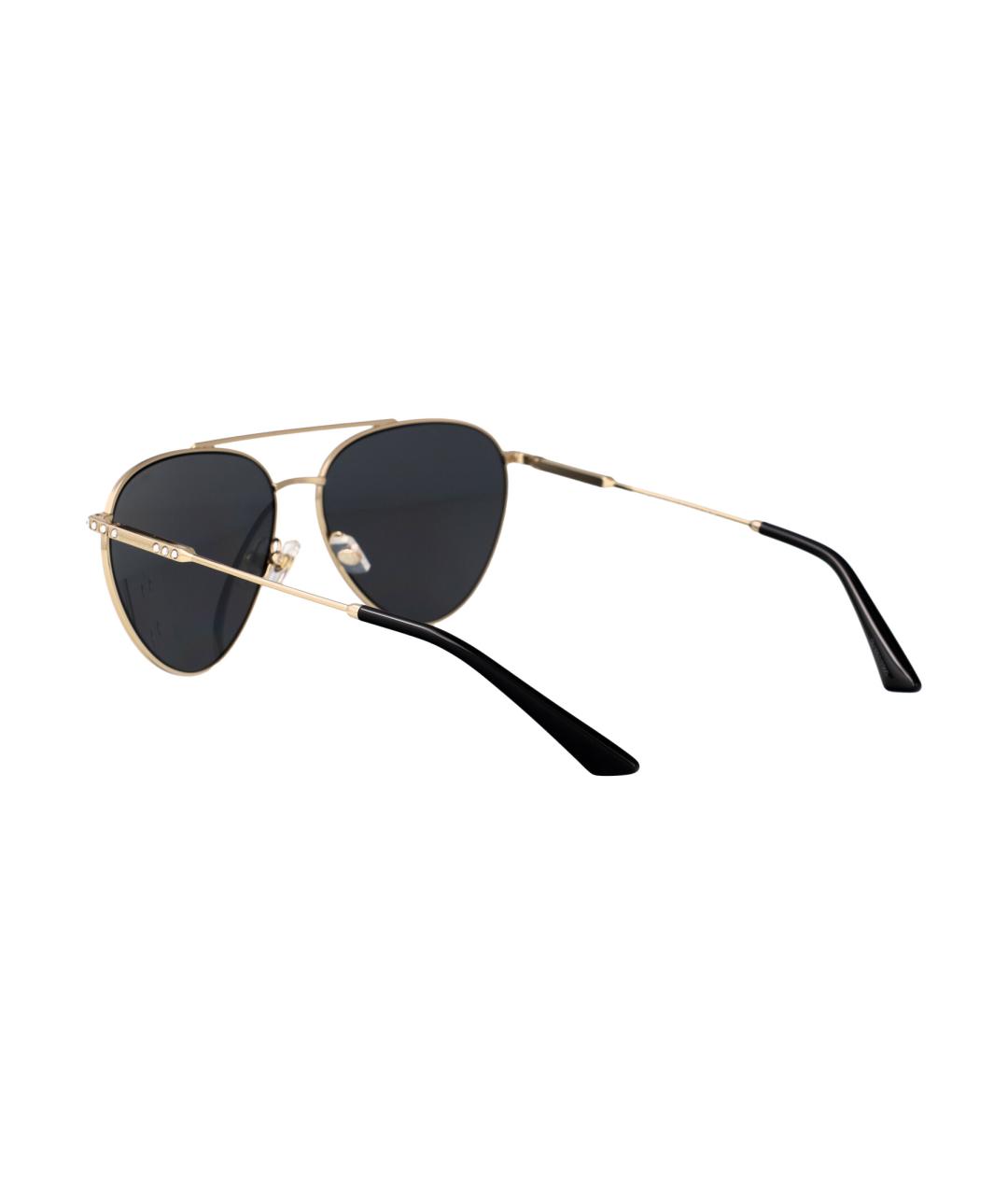 JIMMY CHOO Золотые металлические солнцезащитные очки, фото 4