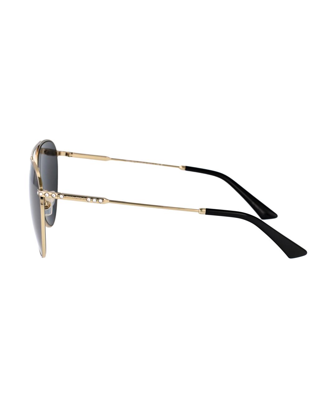 JIMMY CHOO Золотые металлические солнцезащитные очки, фото 3