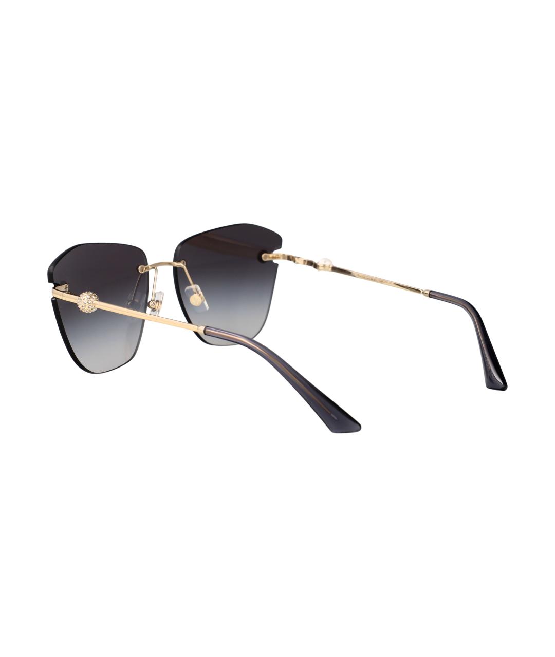 JIMMY CHOO Золотые металлические солнцезащитные очки, фото 4