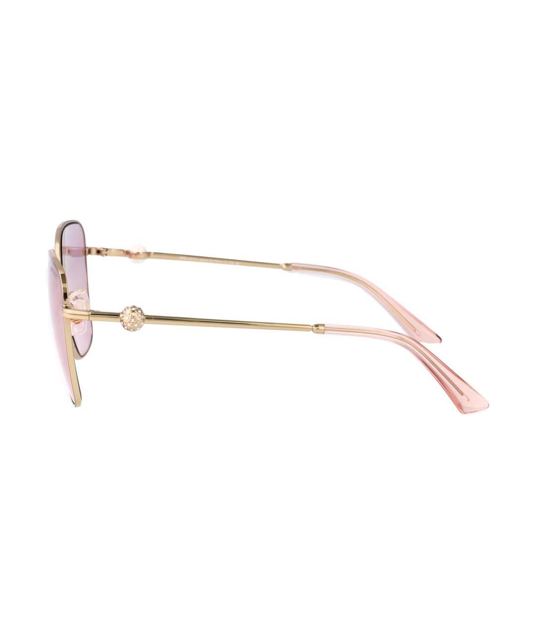 JIMMY CHOO Золотые металлические солнцезащитные очки, фото 3