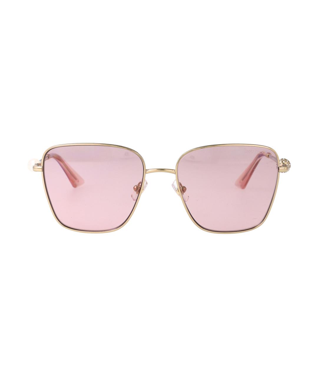 JIMMY CHOO Золотые металлические солнцезащитные очки, фото 1
