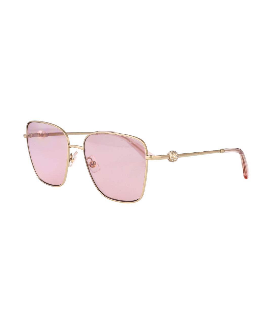 JIMMY CHOO Золотые металлические солнцезащитные очки, фото 2
