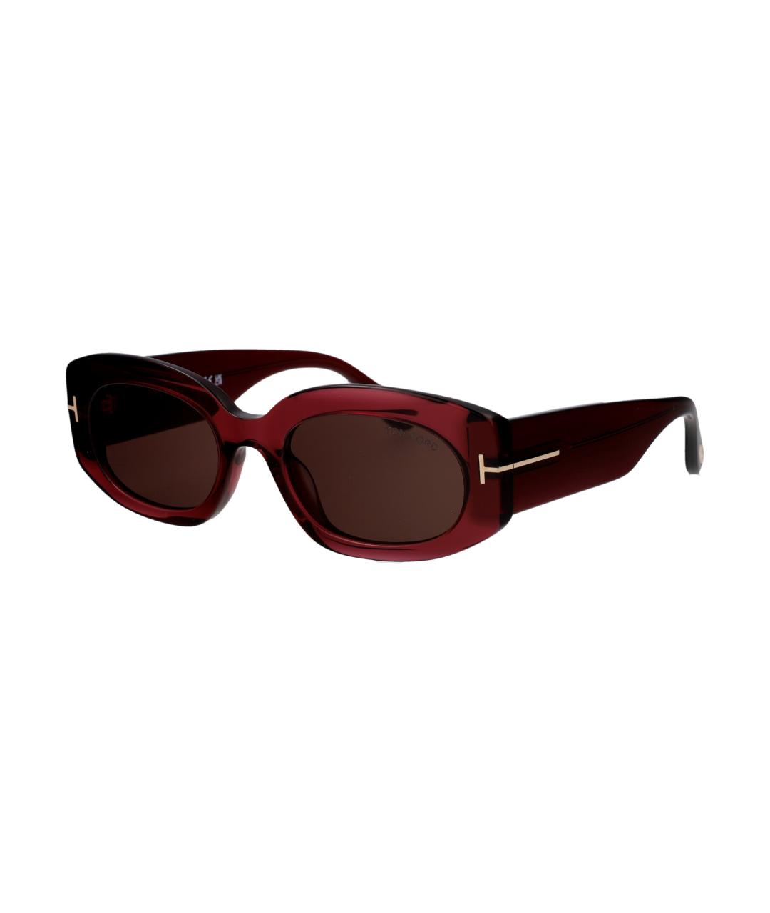 TOM FORD Бордовые пластиковые солнцезащитные очки, фото 2