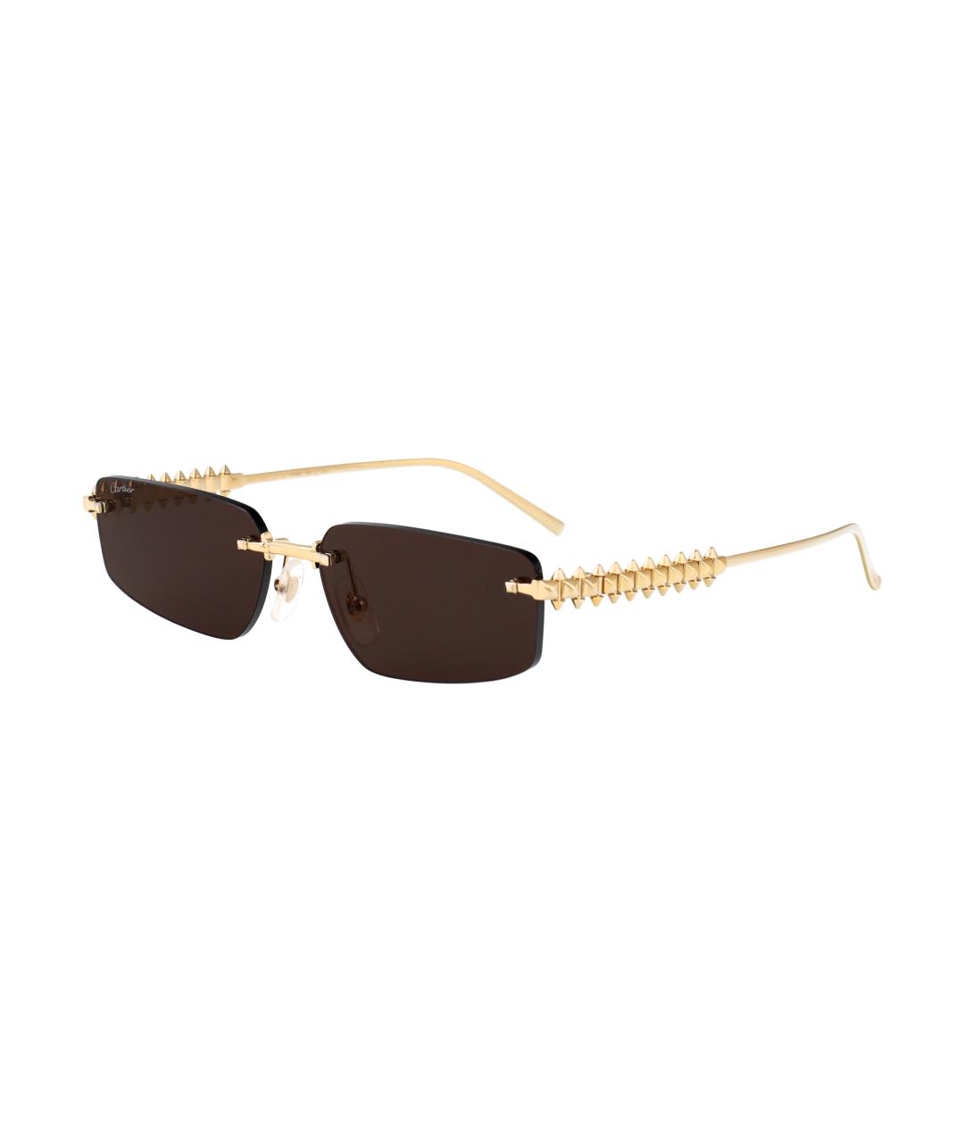 CARTIER Золотые металлические солнцезащитные очки, фото 1