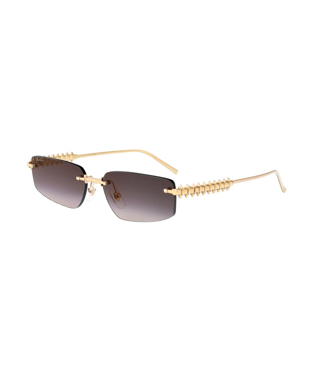 CARTIER Золотые металлические солнцезащитные очки, фото 1