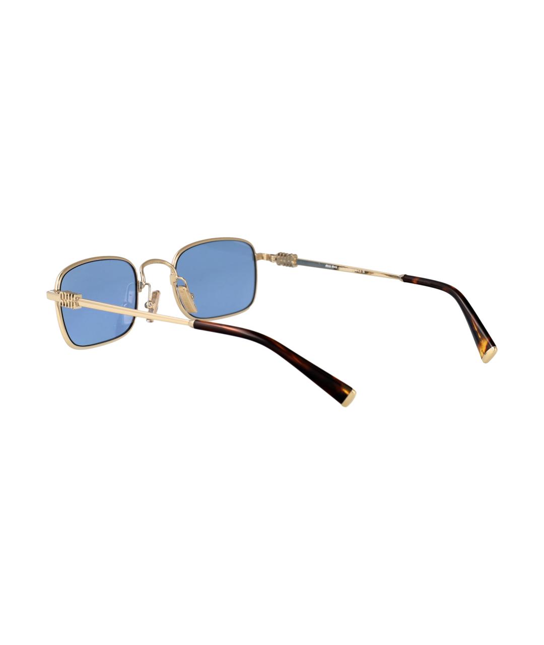 MIU MIU Золотые металлические солнцезащитные очки, фото 4