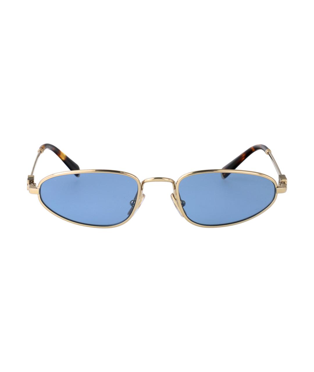 MIU MIU Золотые металлические солнцезащитные очки, фото 2