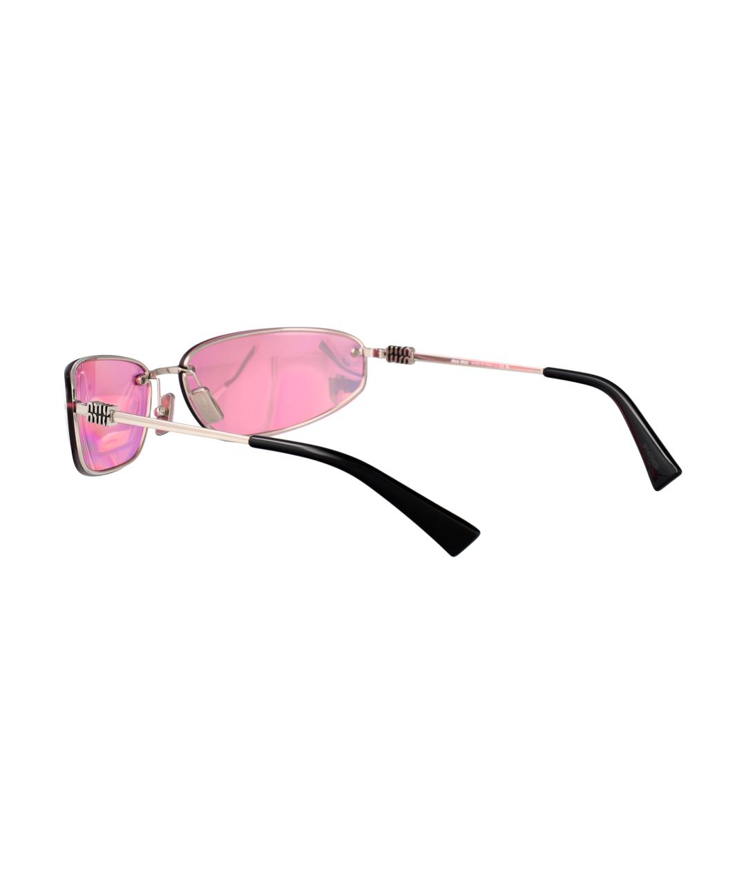MIU MIU Серебряные металлические солнцезащитные очки, фото 4