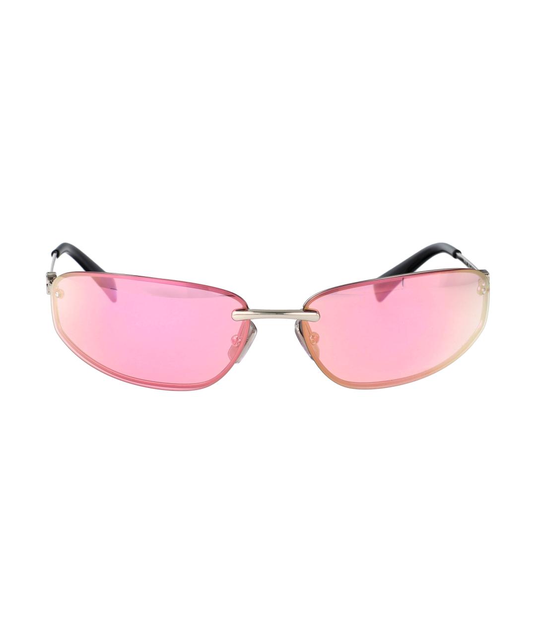 MIU MIU Серебряные металлические солнцезащитные очки, фото 2