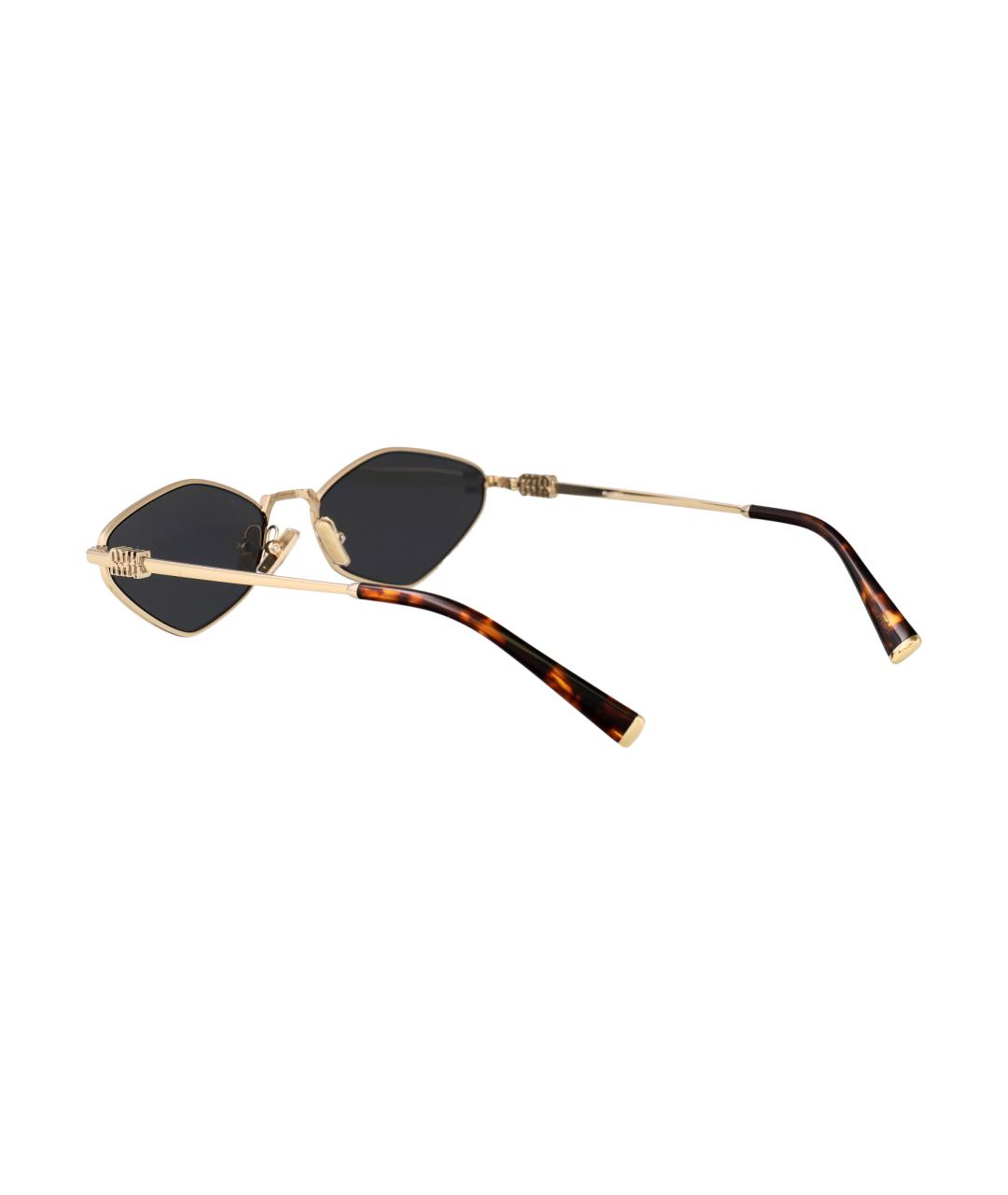MIU MIU Золотые металлические солнцезащитные очки, фото 4
