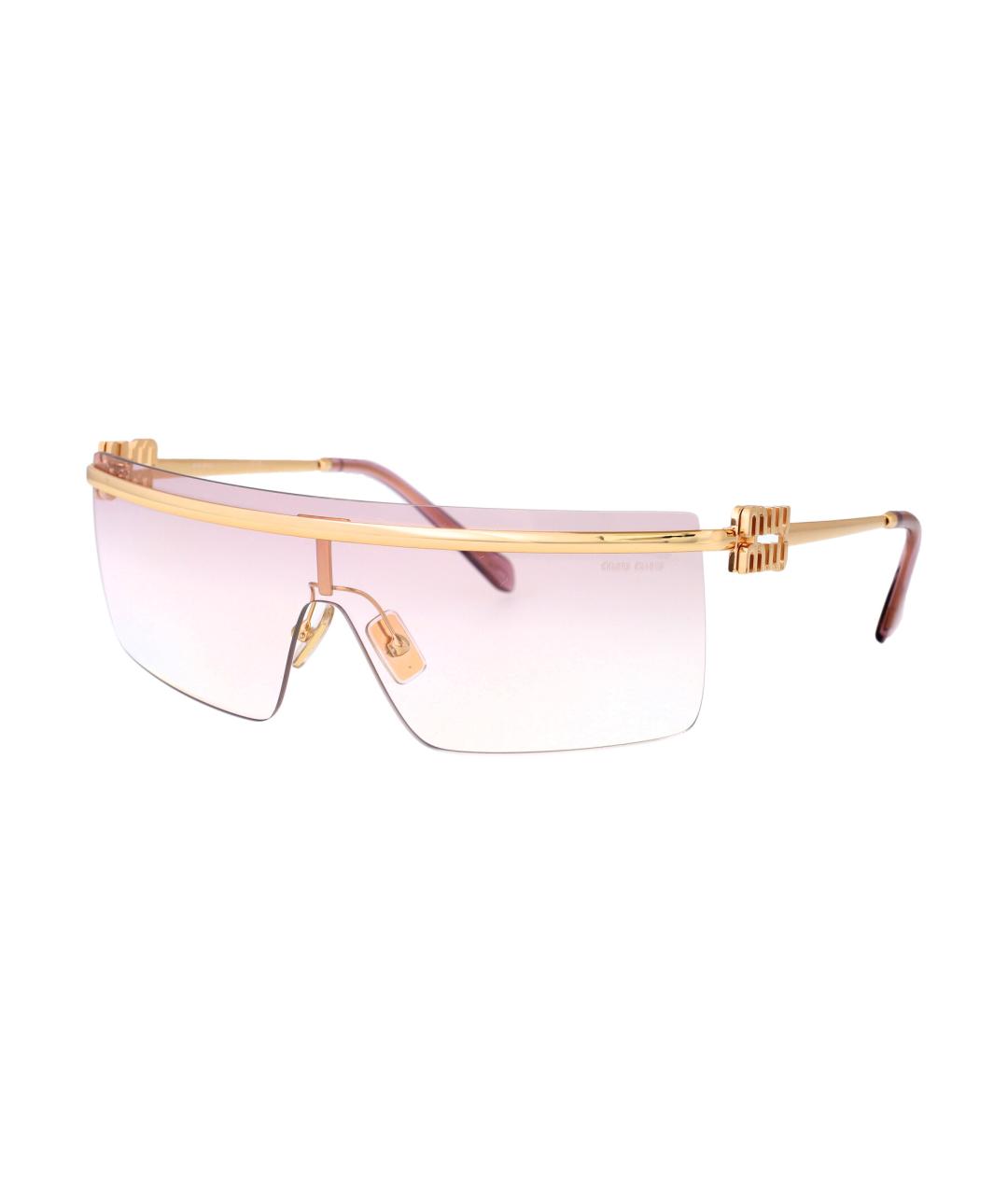 MIU MIU Золотые металлические солнцезащитные очки, фото 2