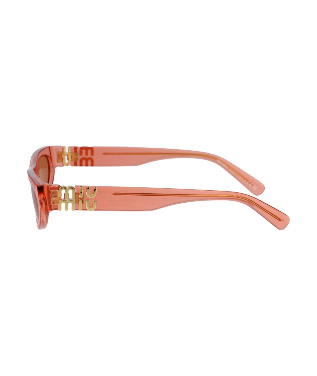 MIU MIU Розовые пластиковые солнцезащитные очки, фото 3