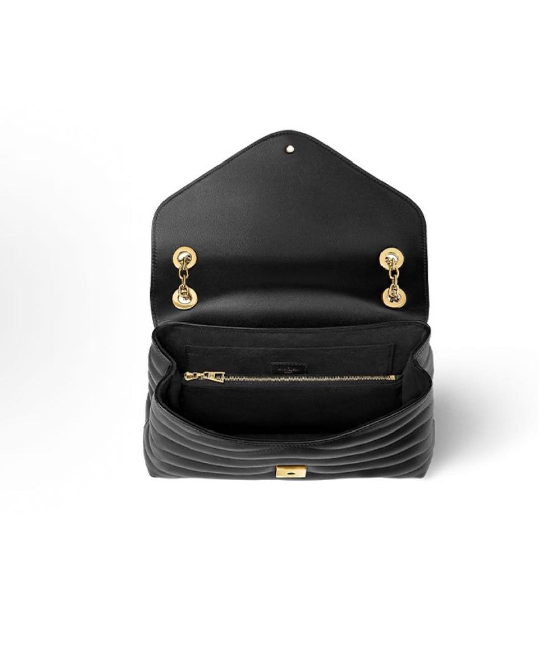 LOUIS VUITTON Черная кожаная сумка через плечо, фото 4