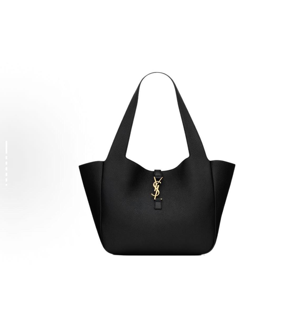 SAINT LAURENT Черная кожаная сумка тоут, фото 7
