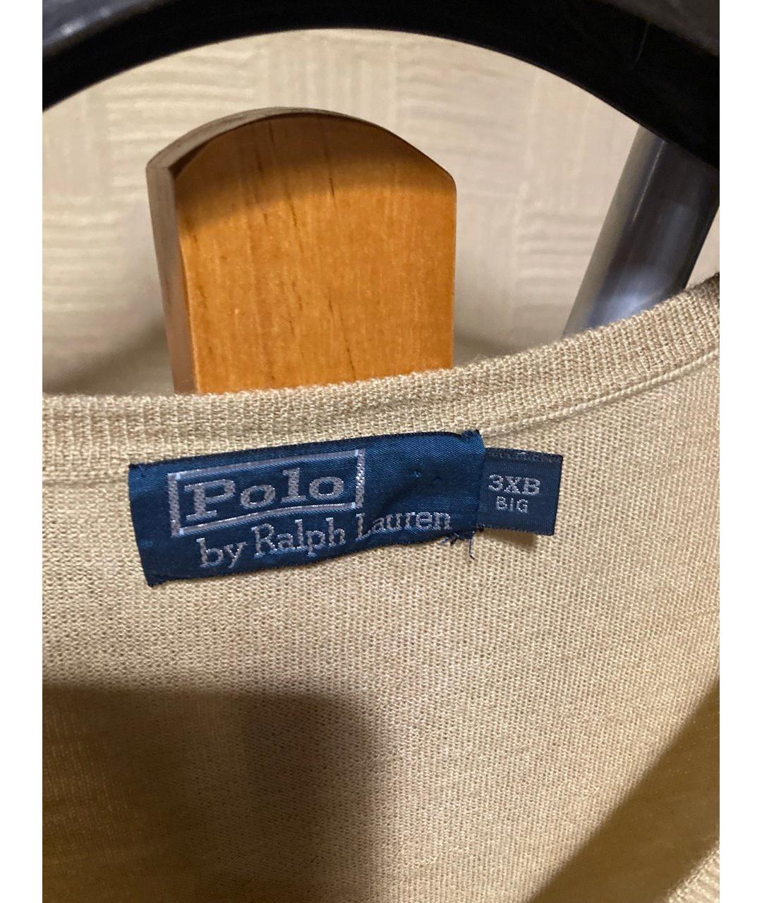 RALPH LAUREN Бежевый шерстяной джемпер / свитер, фото 3