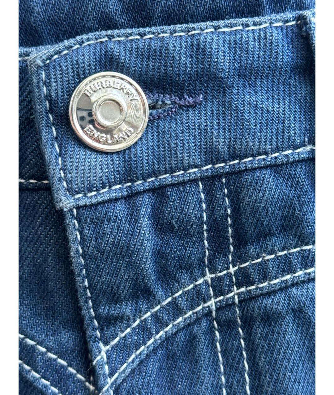 BURBERRY Синие хлопковые джинсы слим, фото 6