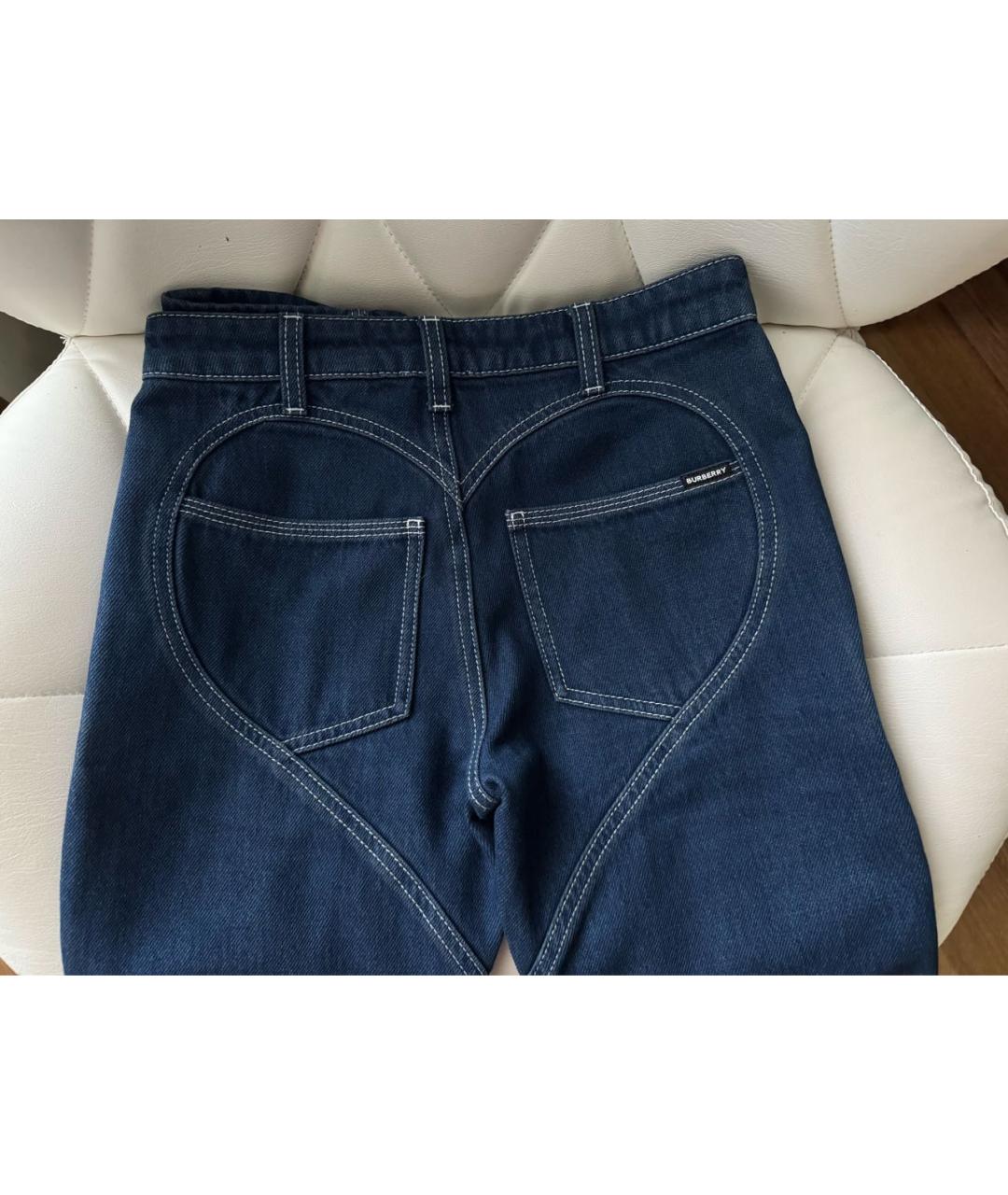 BURBERRY Синие хлопковые джинсы слим, фото 2