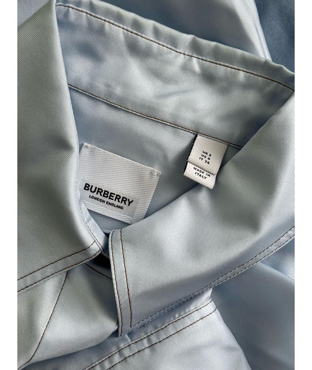 BURBERRY Голубая шелковая рубашка, фото 3