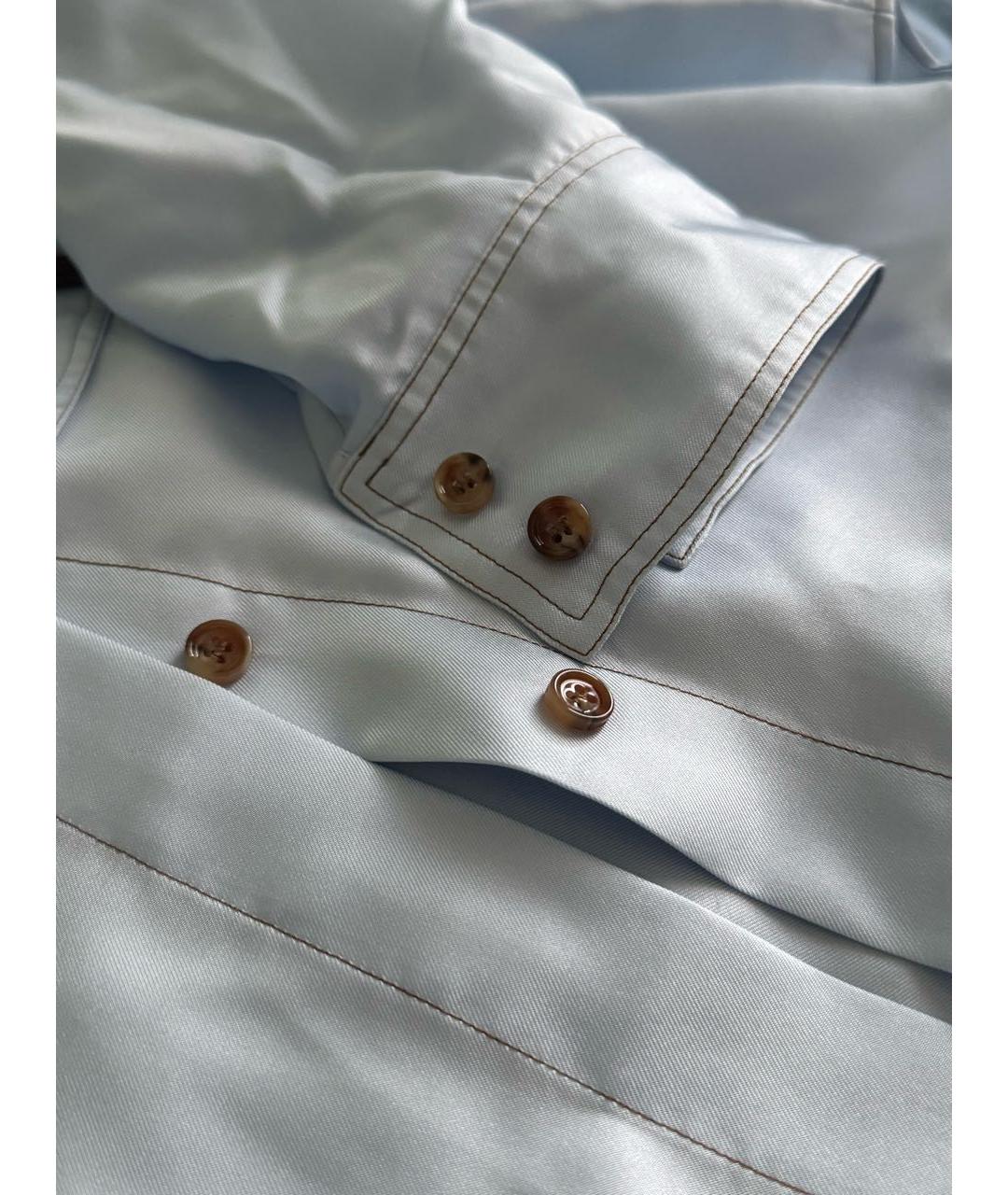 BURBERRY Голубая шелковая рубашка, фото 4