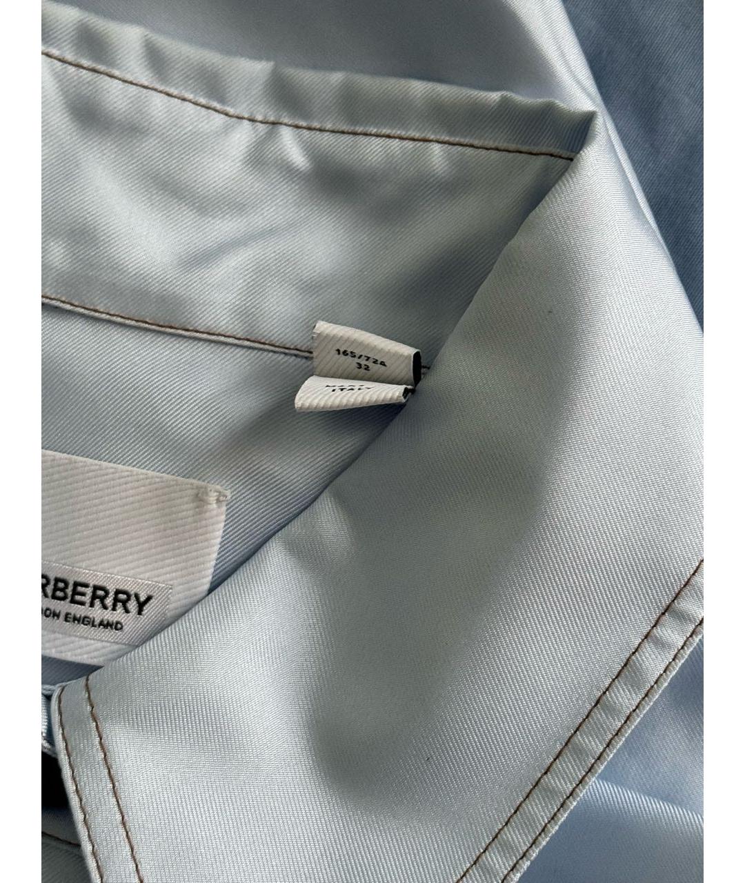 BURBERRY Голубая шелковая рубашка, фото 6