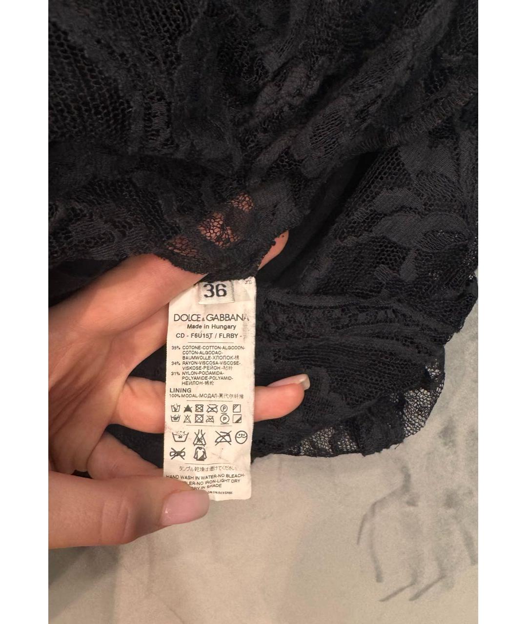 DOLCE&GABBANA Черное кружевное платье, фото 5