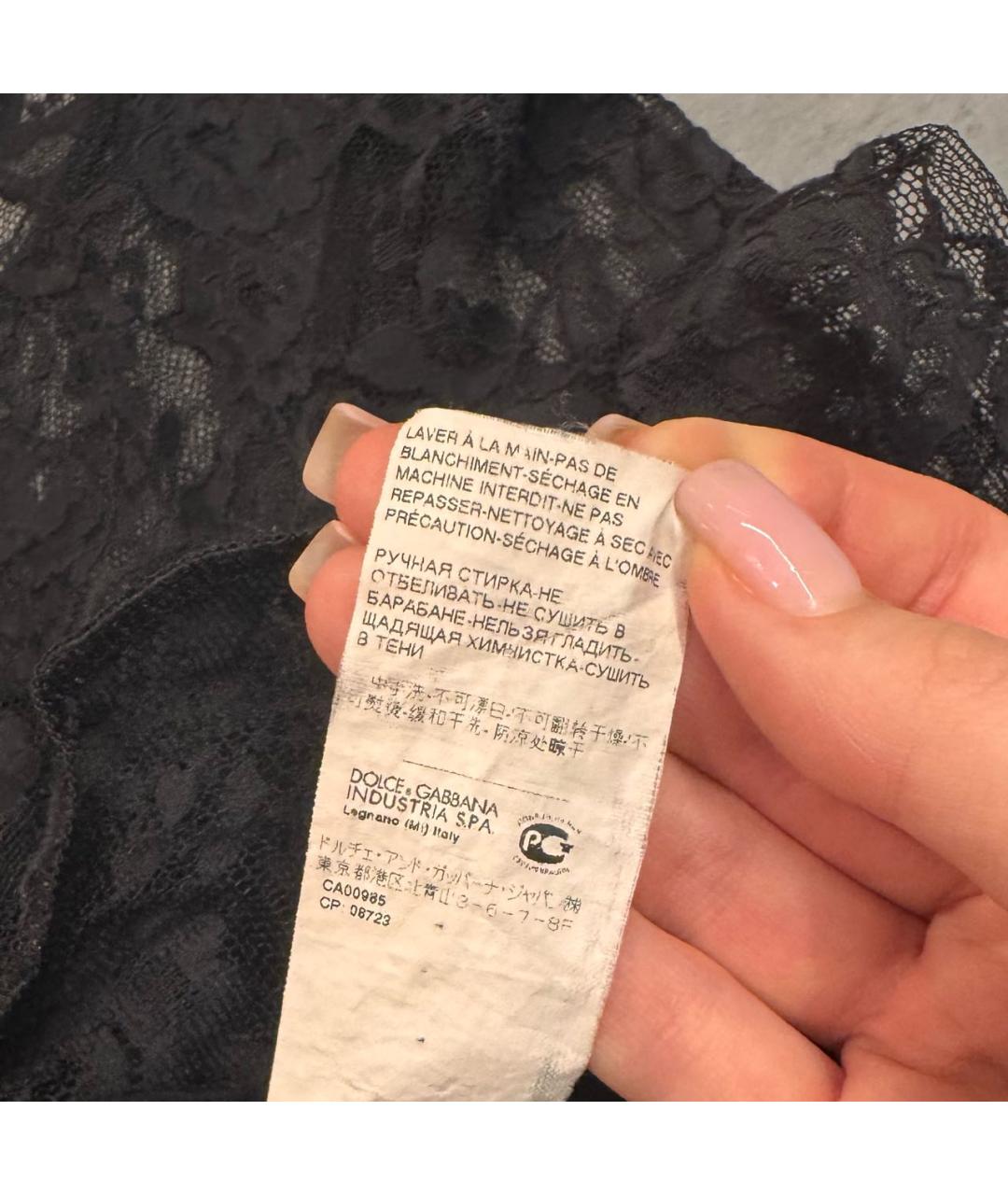 DOLCE&GABBANA Черное кружевное платье, фото 6
