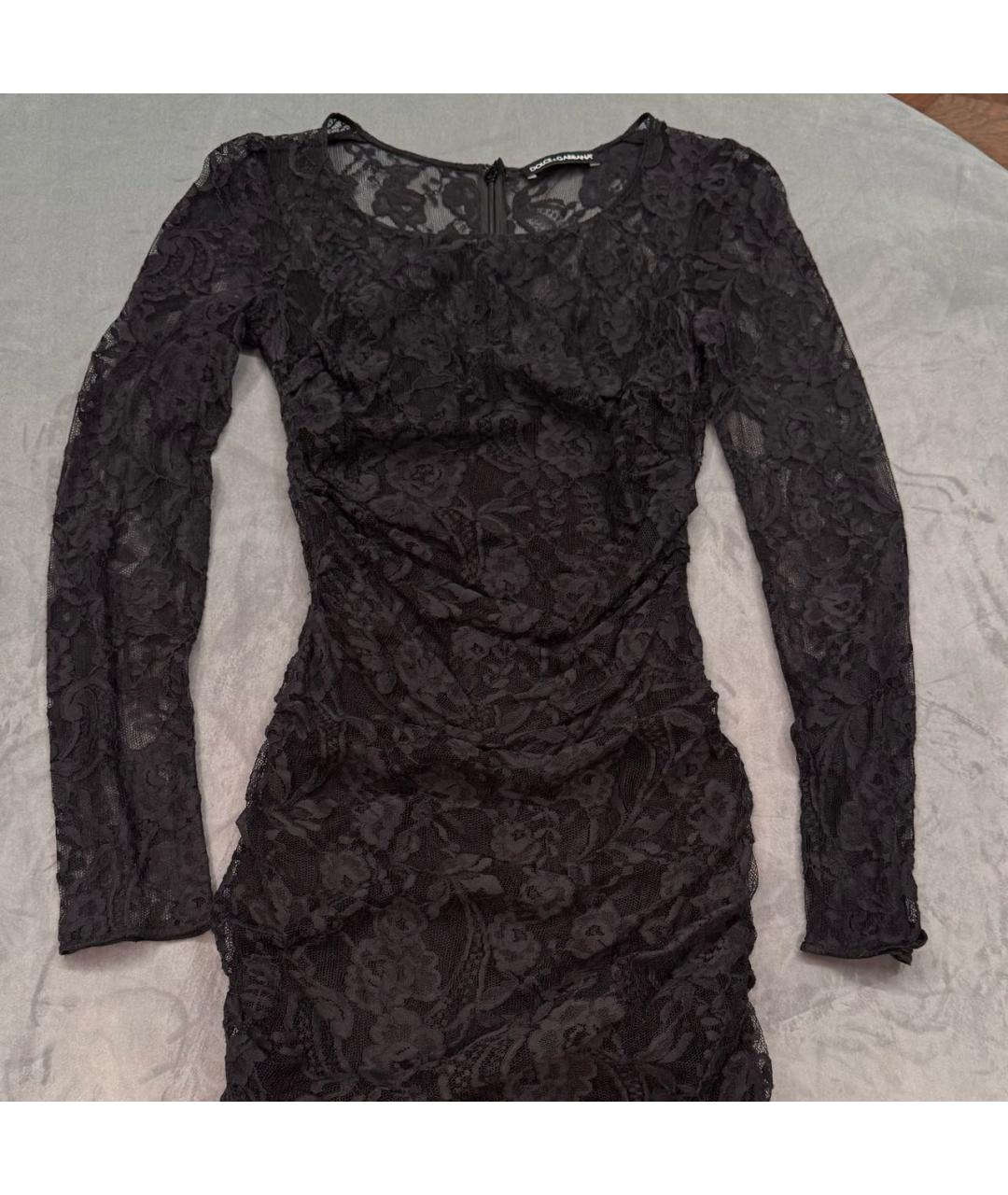 DOLCE&GABBANA Черное кружевное платье, фото 4