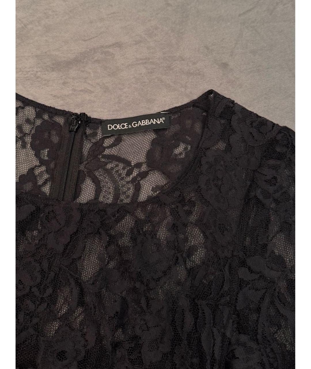 DOLCE&GABBANA Черное кружевное платье, фото 3