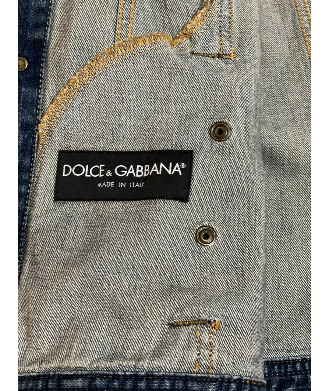 DOLCE&GABBANA Темно-синий деним пиджак, фото 3