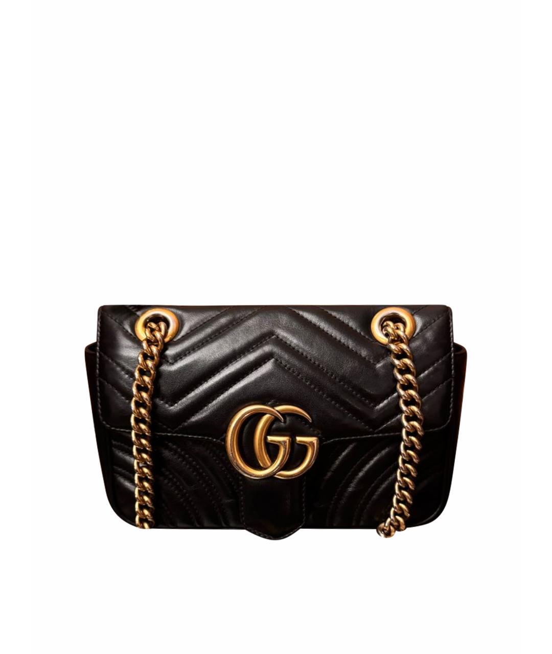 GUCCI Черная кожаная сумка через плечо, фото 1