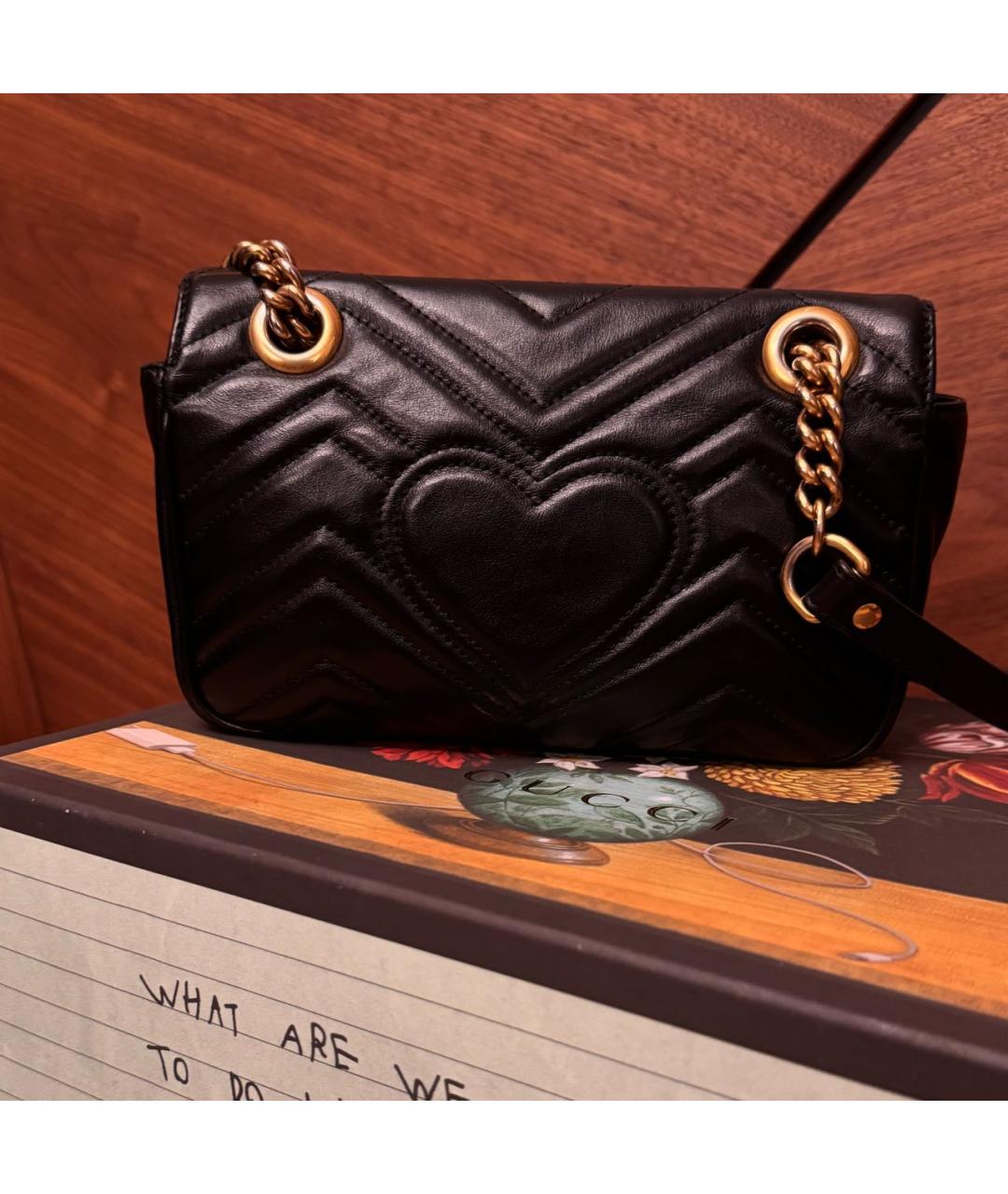 GUCCI Черная кожаная сумка через плечо, фото 3
