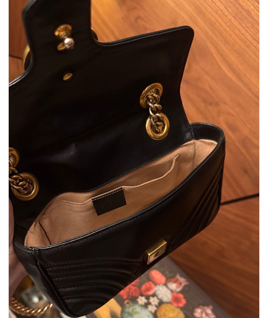 GUCCI Черная кожаная сумка через плечо, фото 4