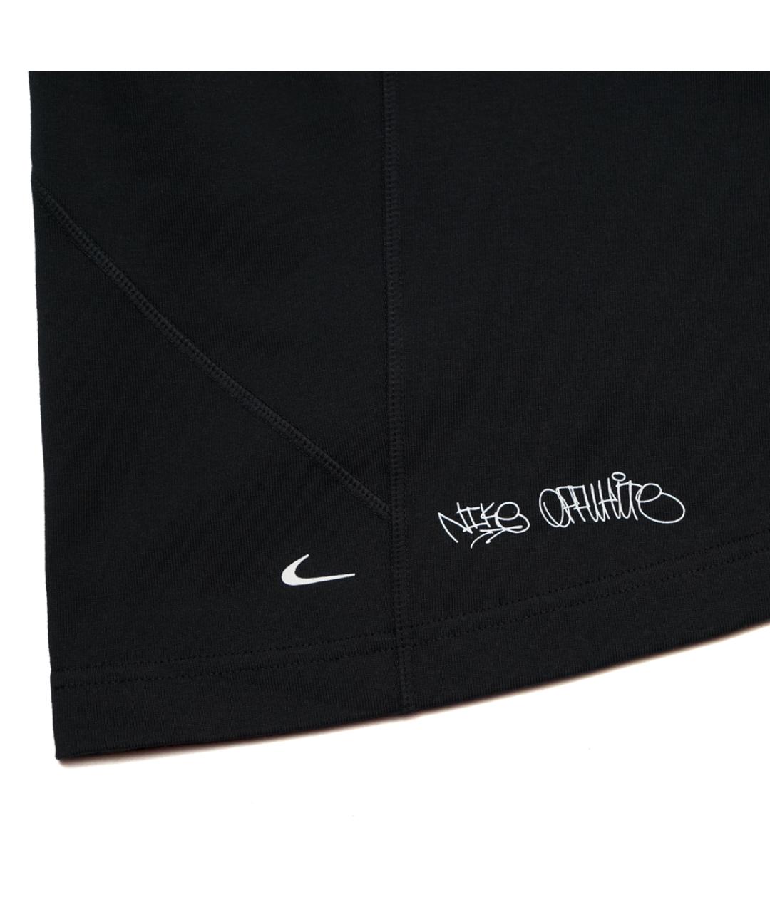 NIKE X OFF-WHITE Черная хлопко-полиэстеровая футболка, фото 7
